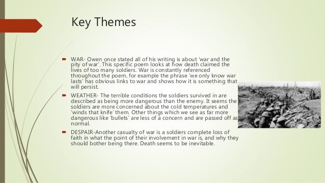 themes of spring offensive wilfred owen Wilfred owen - wilfred edward salter owen in ‘spring offensive’, owen mixes the ideas of war and nature in a conversational tone through the themes of the. themes of spring offensive wilfred owen Wilfred owen - wilfred edward salter owen in ‘spring offensive’, owen mixes the ideas of war and nature in a conversational tone through the themes of the.